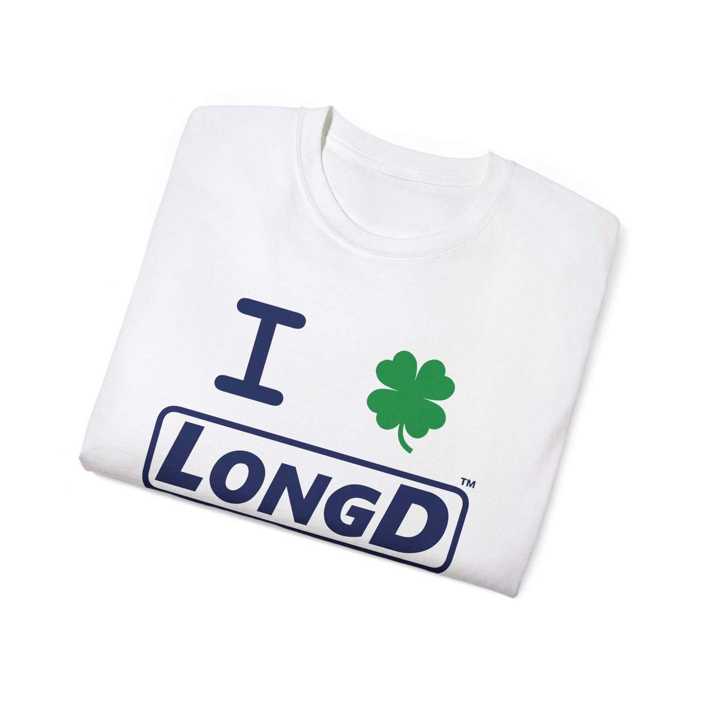 I Clover LongD® Logo Cotton Tee (St. Patrick's Day -Navy with 4-leaf clover)