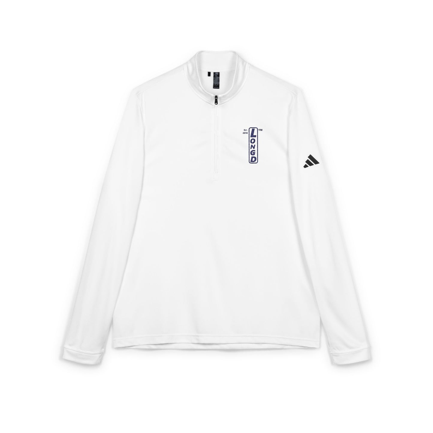 Embroidered adidas® Quarter-Zip pullover official basic logo upright