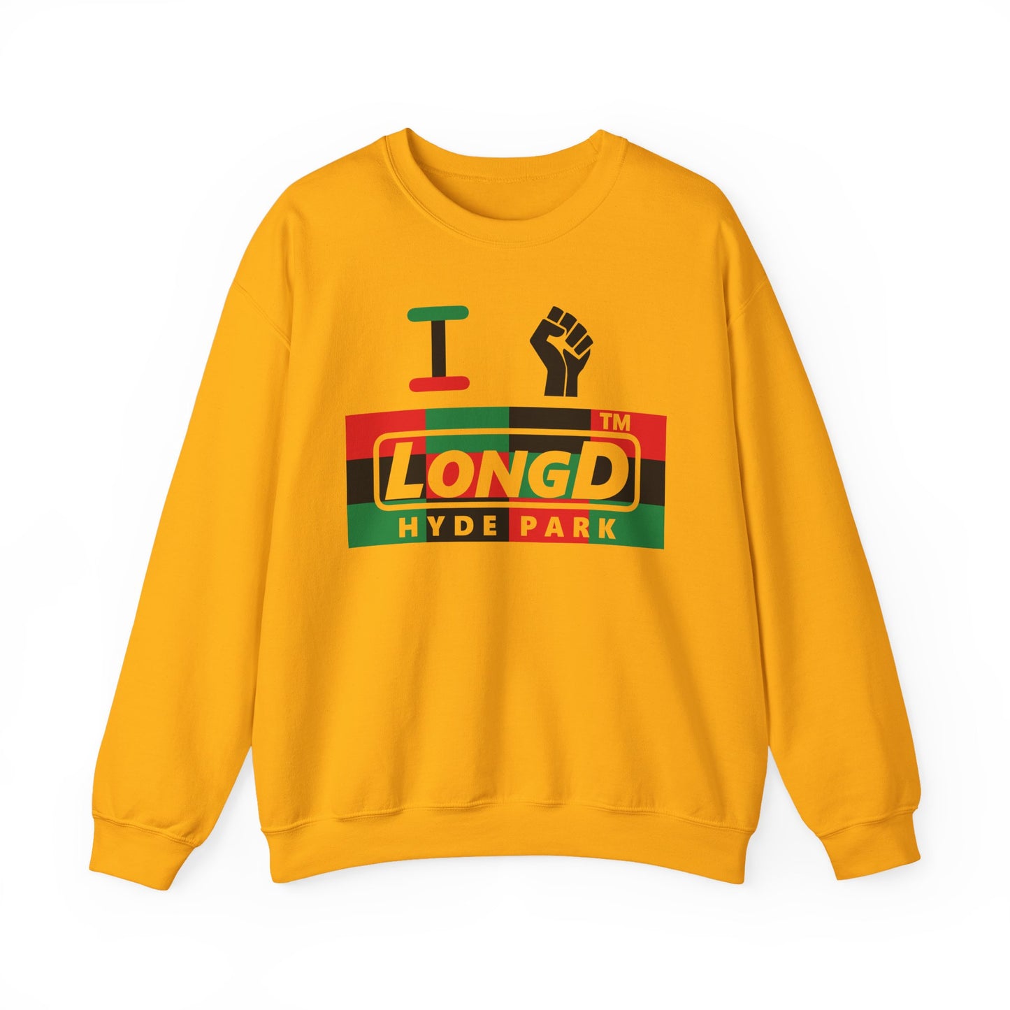 I fist LongD negative 3x4 Hyde Park logo crewneck sweatshirt