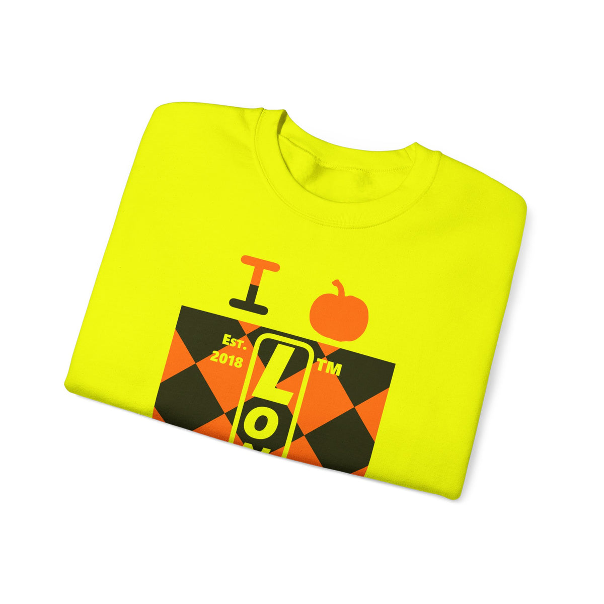 I pumpkin LongD Hyde Park negative upright argyle logo crewneck sweatshirt