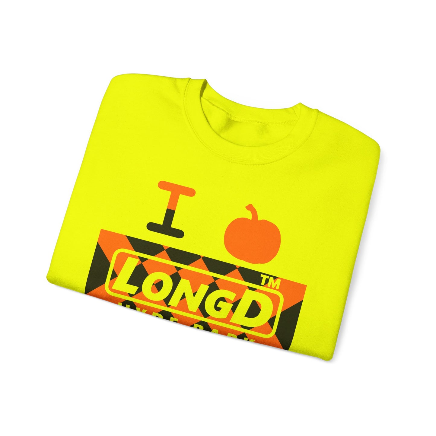 I pumpkin LongD Hyde Park negative stylized argyle 4-print logo crewneck sweatshirt