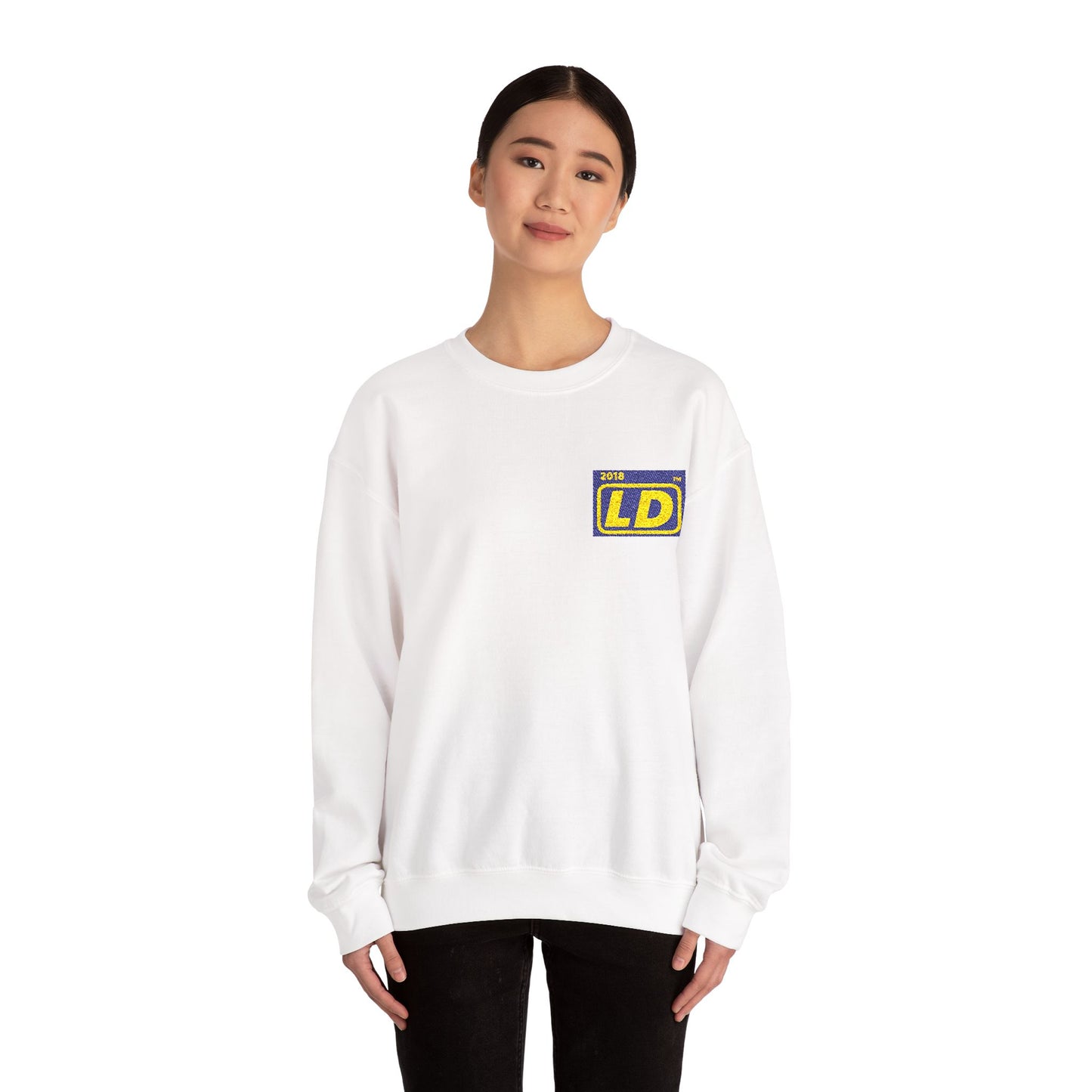 Embroidered Unisex Heavy Blend™ Crewneck Sweatshirt reverse logo initials