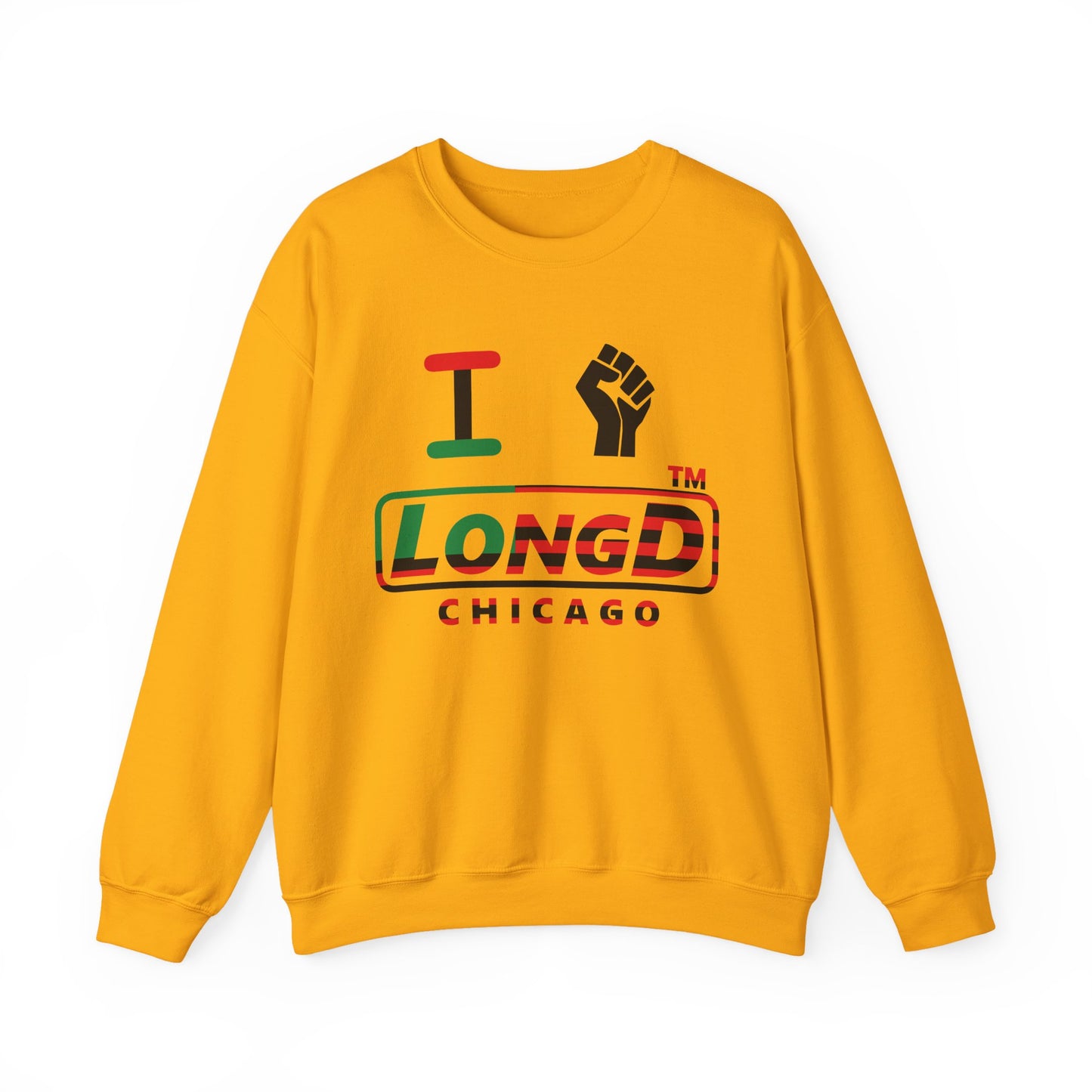 I fist LongD positive flag Chicago logo crewneck sweatshirt