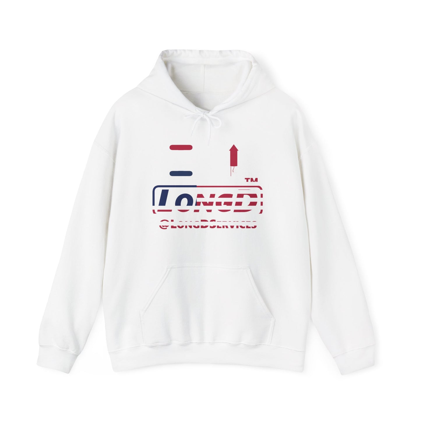 I firecracker LongD® positive flag tag logo hoodie
