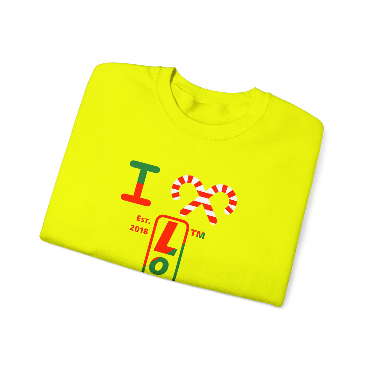 I candy cane LongD Tag positive upright pixel-weighted 4-striped 4-print logo crewneck sweatshirt