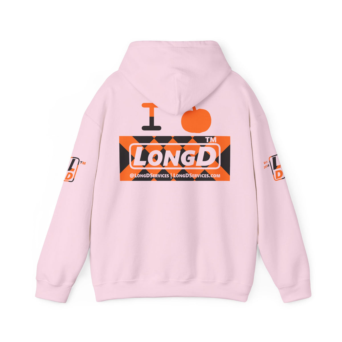 I pumpkin LongD Tag-domain negative stylized argyle 4-print logo hoodie