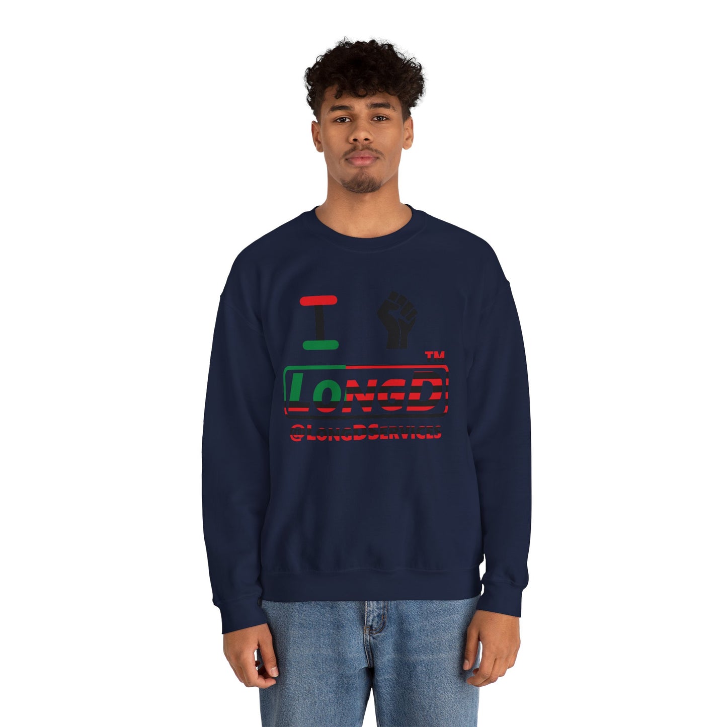 I fist LongD positive flag tag logo crewneck sweatshirt