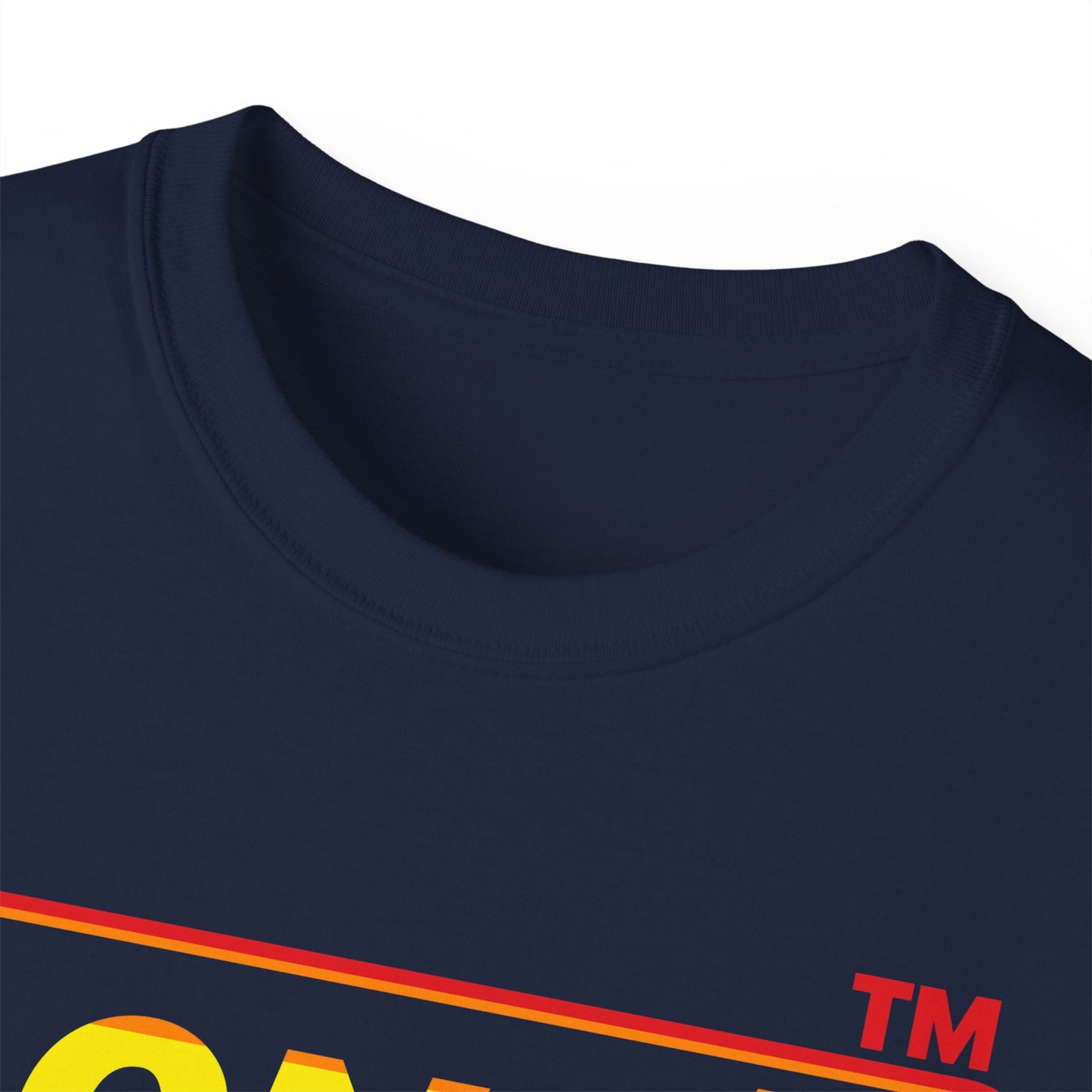 LongD positive vertical striped front-back Chicago logo cotton tee (Pride colors)