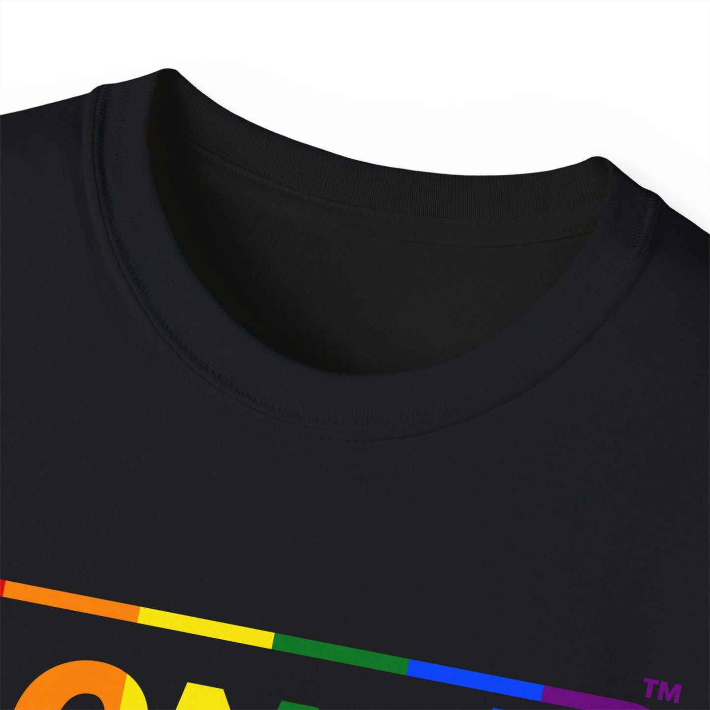 LongD® Logo Cotton Tee Pride rainbow positive top negative bottom text