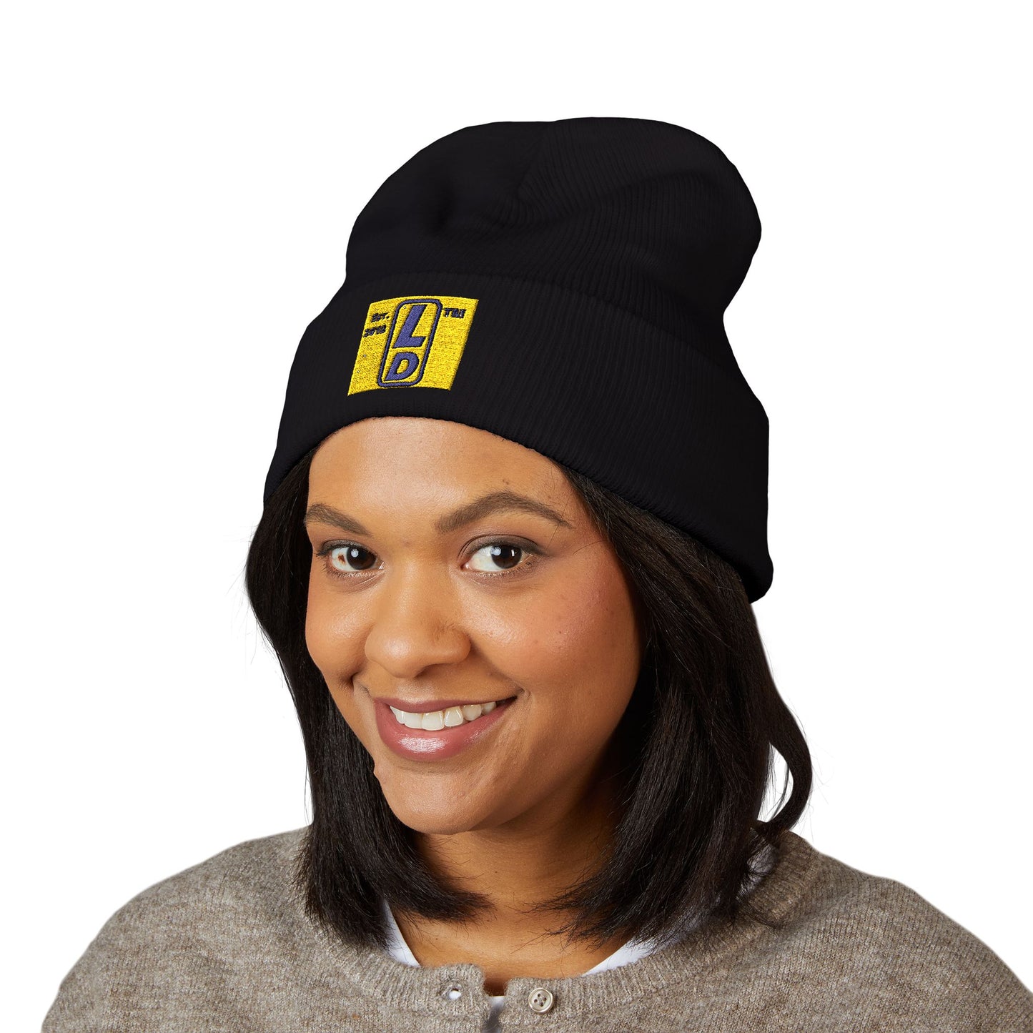 Embroidered Classic Cuffed Beanie official logo upright initials