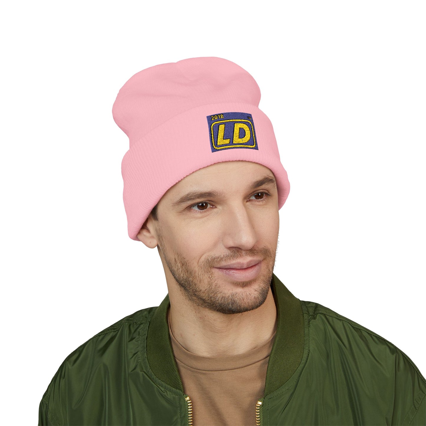 Embroidered Classic Cuffed Beanie reverse official logo initials
