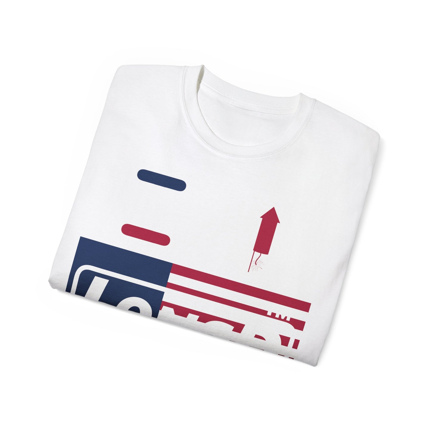 I firecracker LongD negative flag tag logo cotton tee