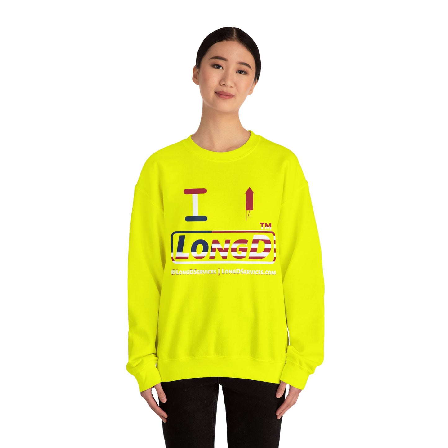 I firecracker LongD positive flag tag-domain logo crewneck sweatshirt