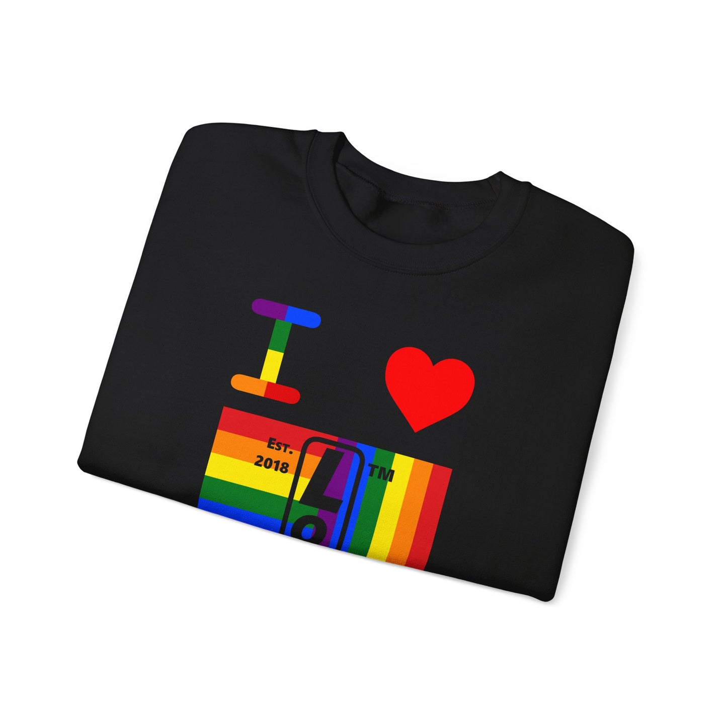 I Luv LongD negative windmill Chicago upright logo crewneck sweatshirt
