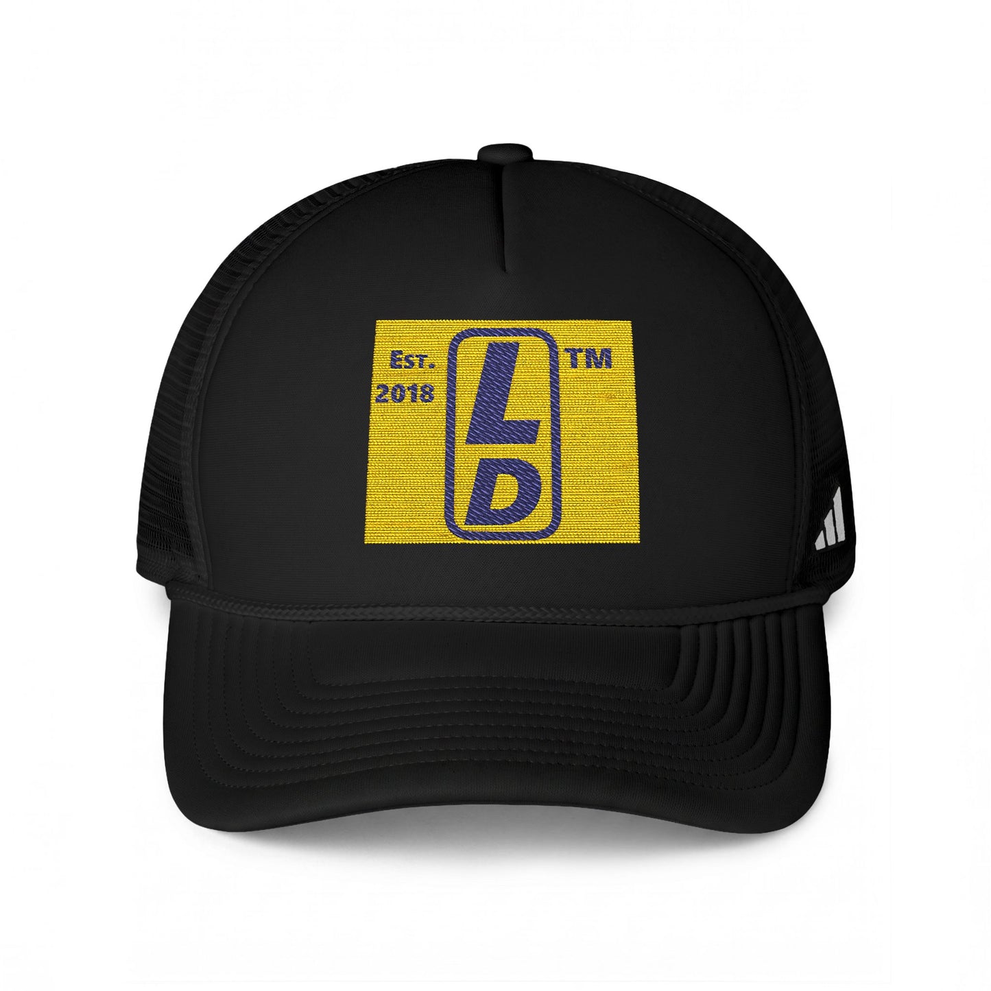 adidas official upright initials logo trucker cap