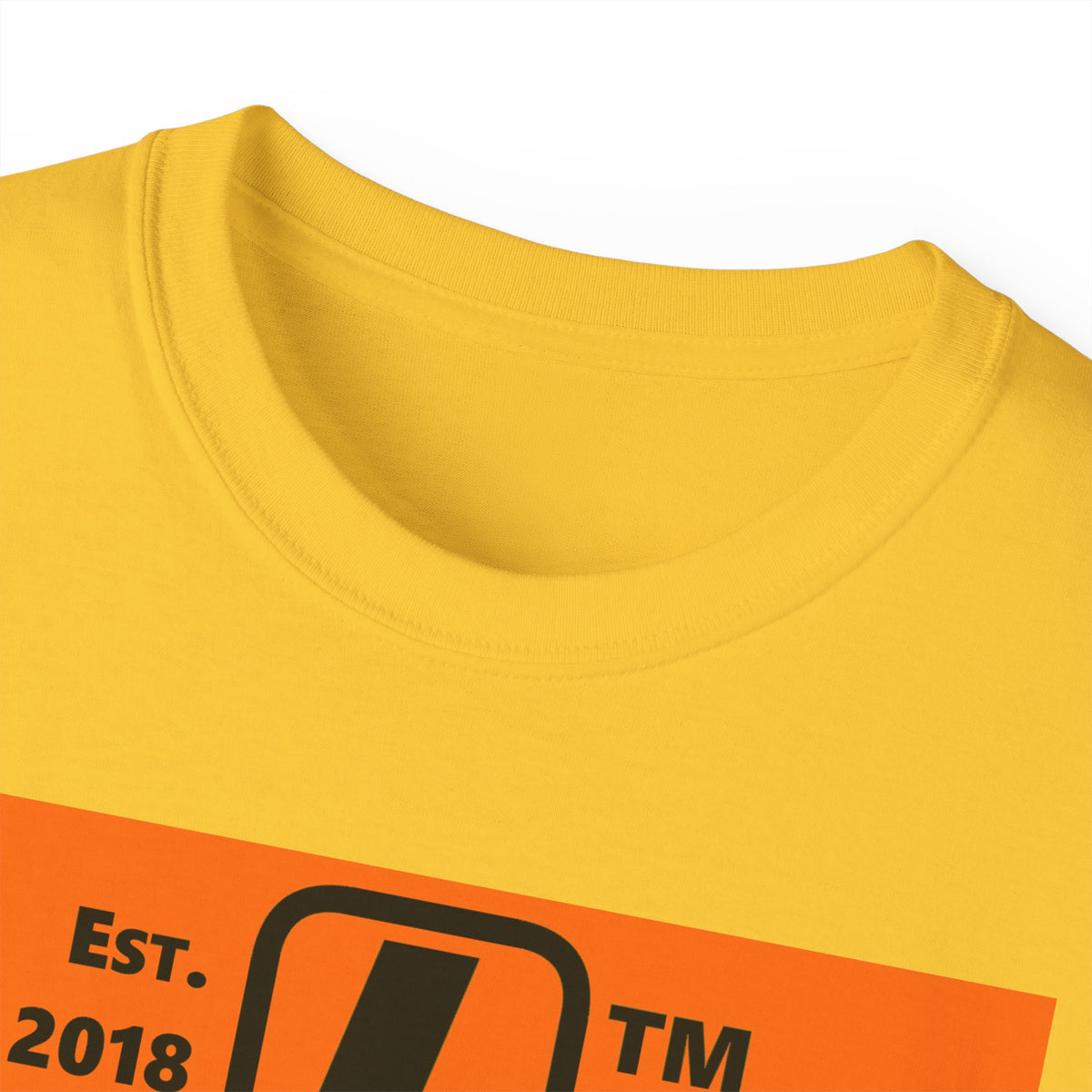 LongD Hyde Park upright logo Black (000000) on orange (FE7518) (Halloween colors) cotton tee