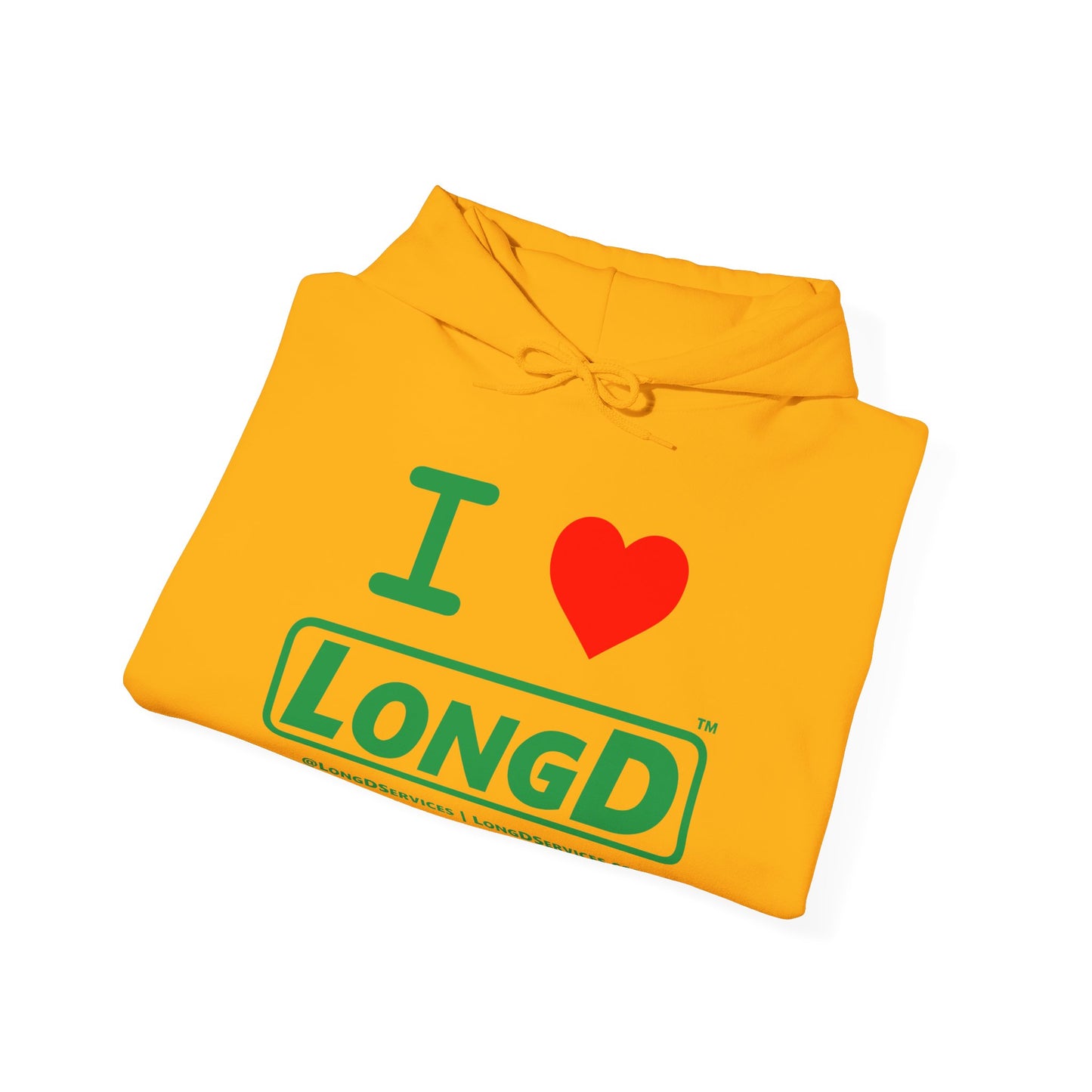 I Luv LongD® Logo Hoodie (St. Patrick's Day green text)
