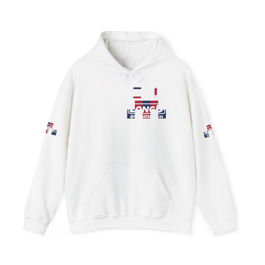 I firecracker LongD® negative 2x5 4-print single breasted tag logo hoodie