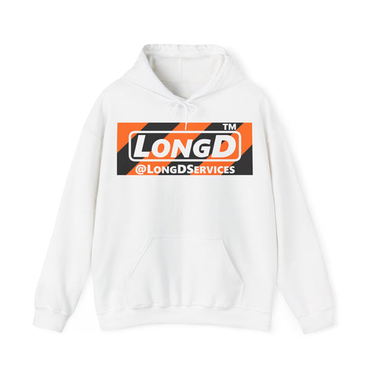 LongD Tag negative diagonal 6-striped logo (Halloween colors) hoodie