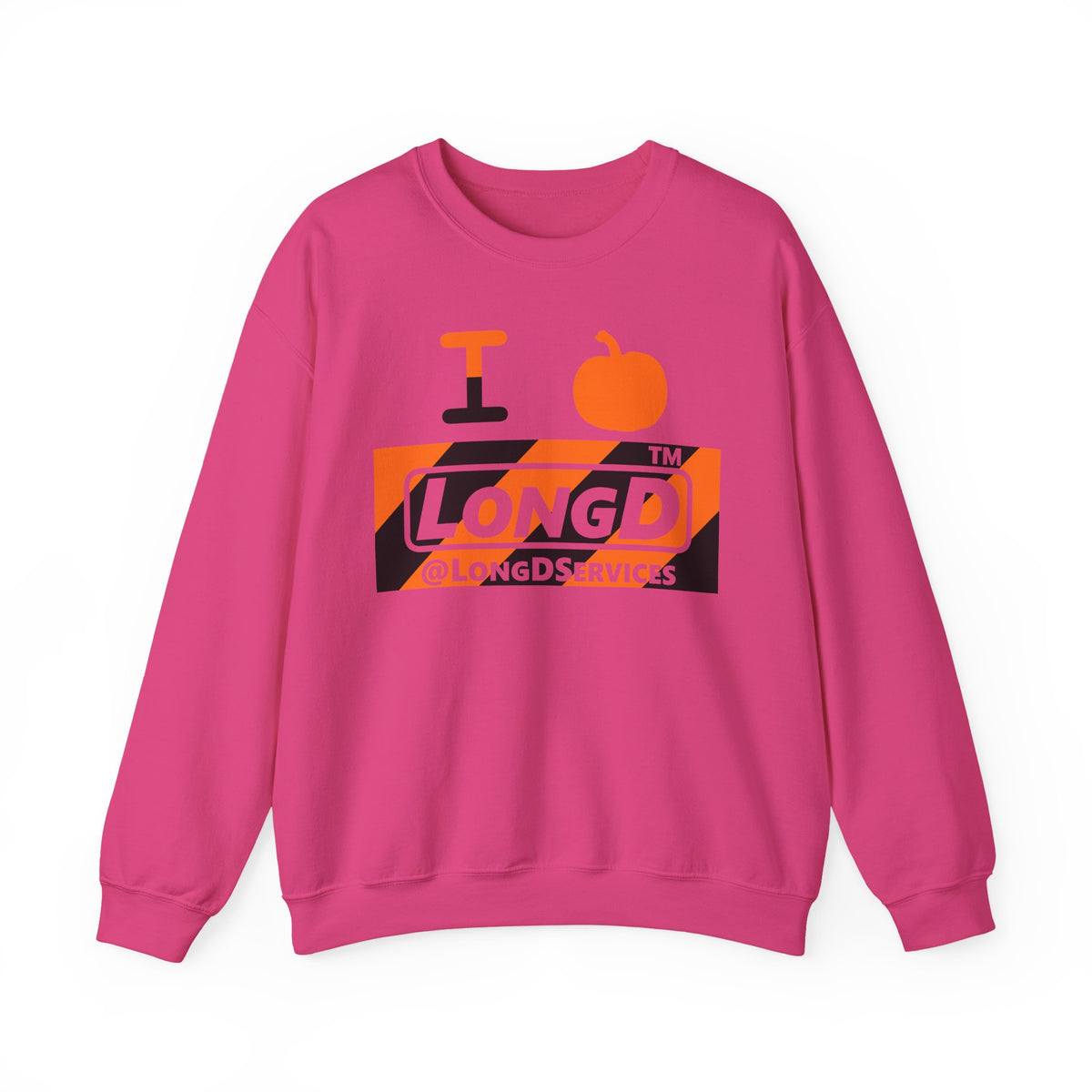 I pumpkin LongD Tag negative diagonal 6-striped logo crewneck sweatshirt