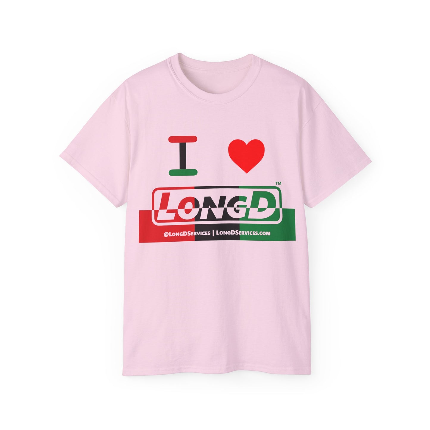 I Luv LongD® Logo Cotton Tee Juneteenth positive top negative bottom text