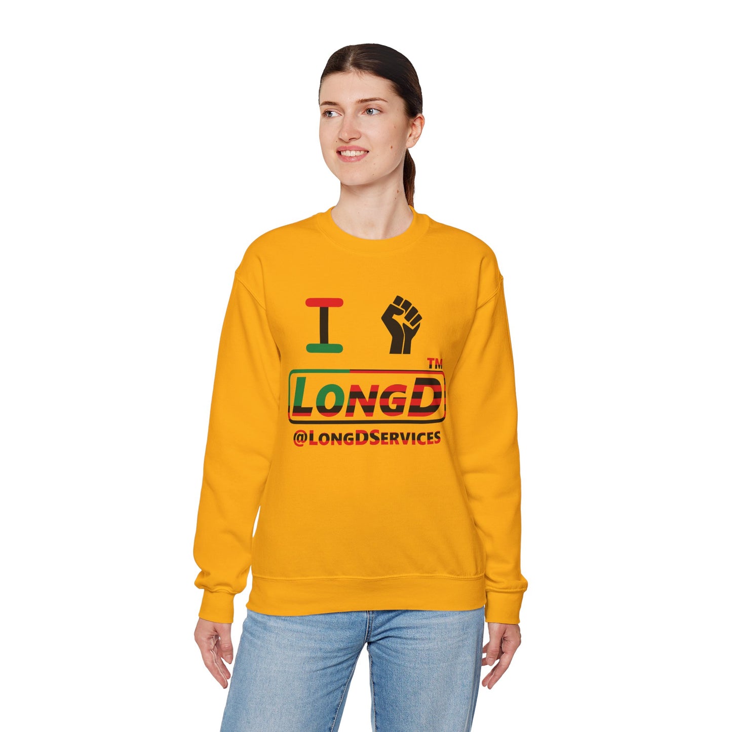I fist LongD positive flag tag logo crewneck sweatshirt