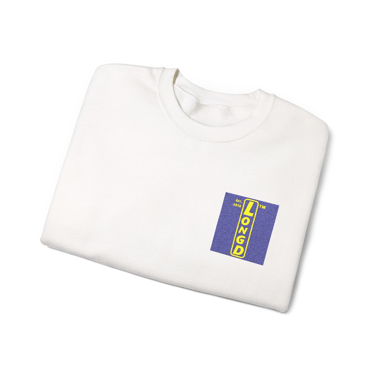 Embroidered Unisex Heavy Blend™ Crewneck Sweatshirt reverse logo upright