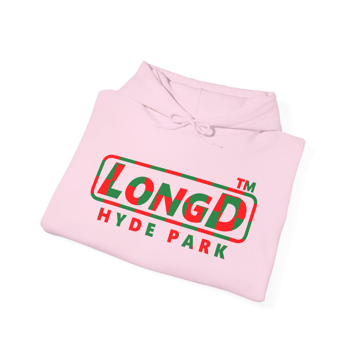 LongD Hyde Park positive checkered 4-print logo (Xmas colors) hoodie