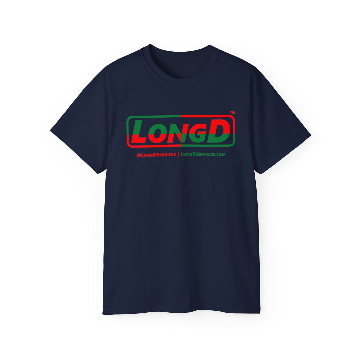 LongD Logo Cotton Tee (xmas green/red quarter split text)