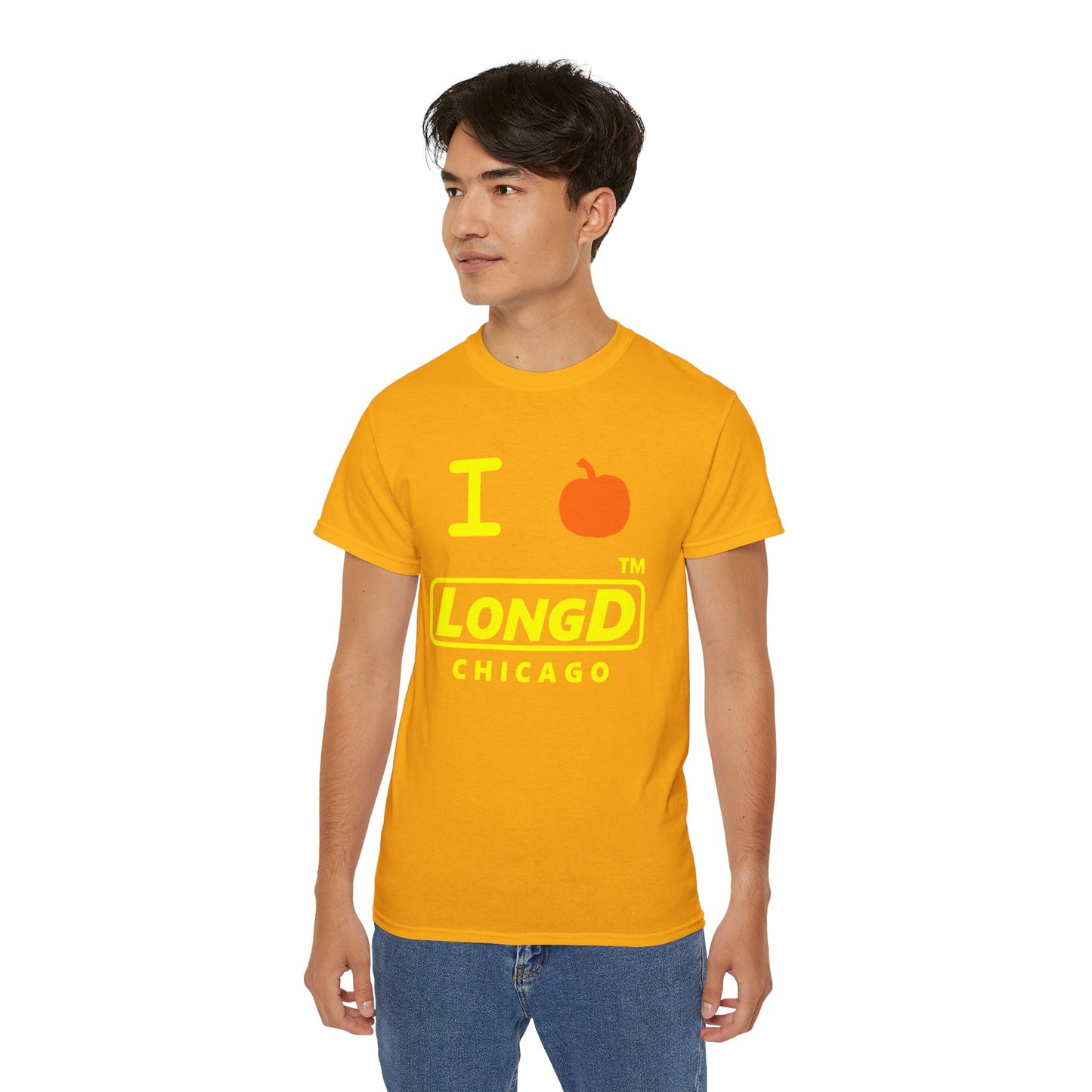 I Pumpkin LongD® Logo Cotton Tee positive yellow basic Chicago logo