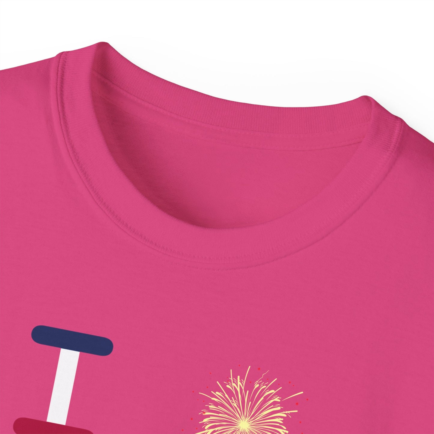 I Burst LongD cotton tee negative flag Chicago upright logo (Patriotic colors)