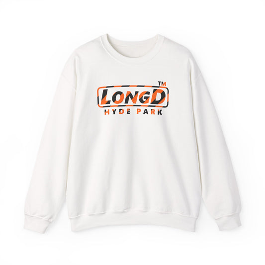 LongD Hyde Park positive 12-striped logo (Halloween colors) crewneck sweatshirt