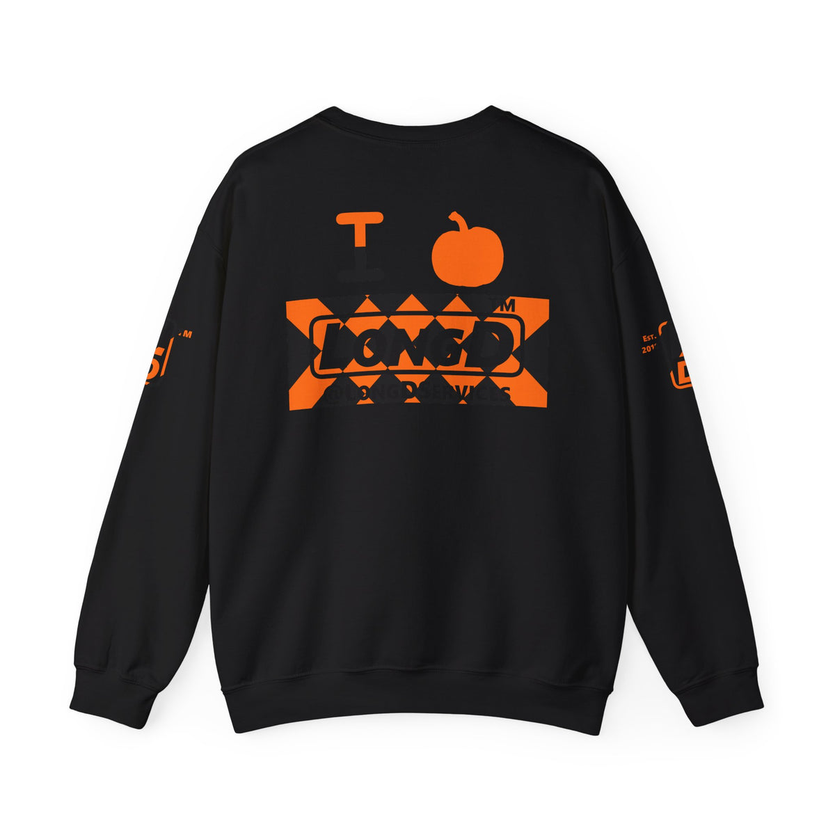 I pumpkin LongD Tag negative stylized argyle 4-print logo crewneck sweatshirt