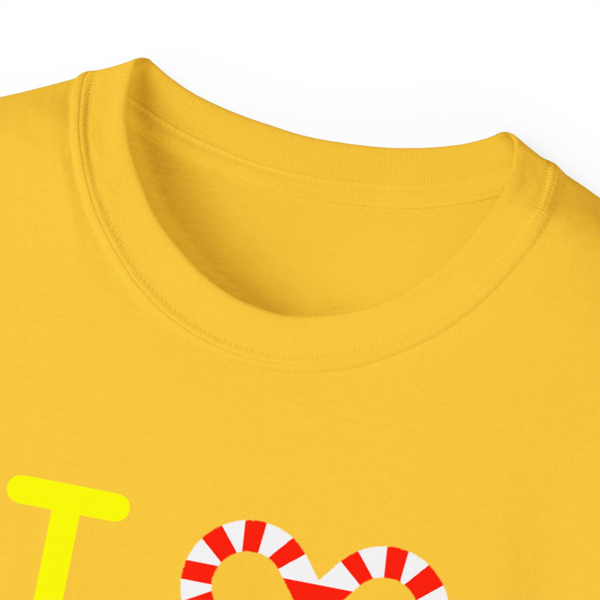 I candy cane LongD Chicago positive alternate basic yellow logo cotton tee