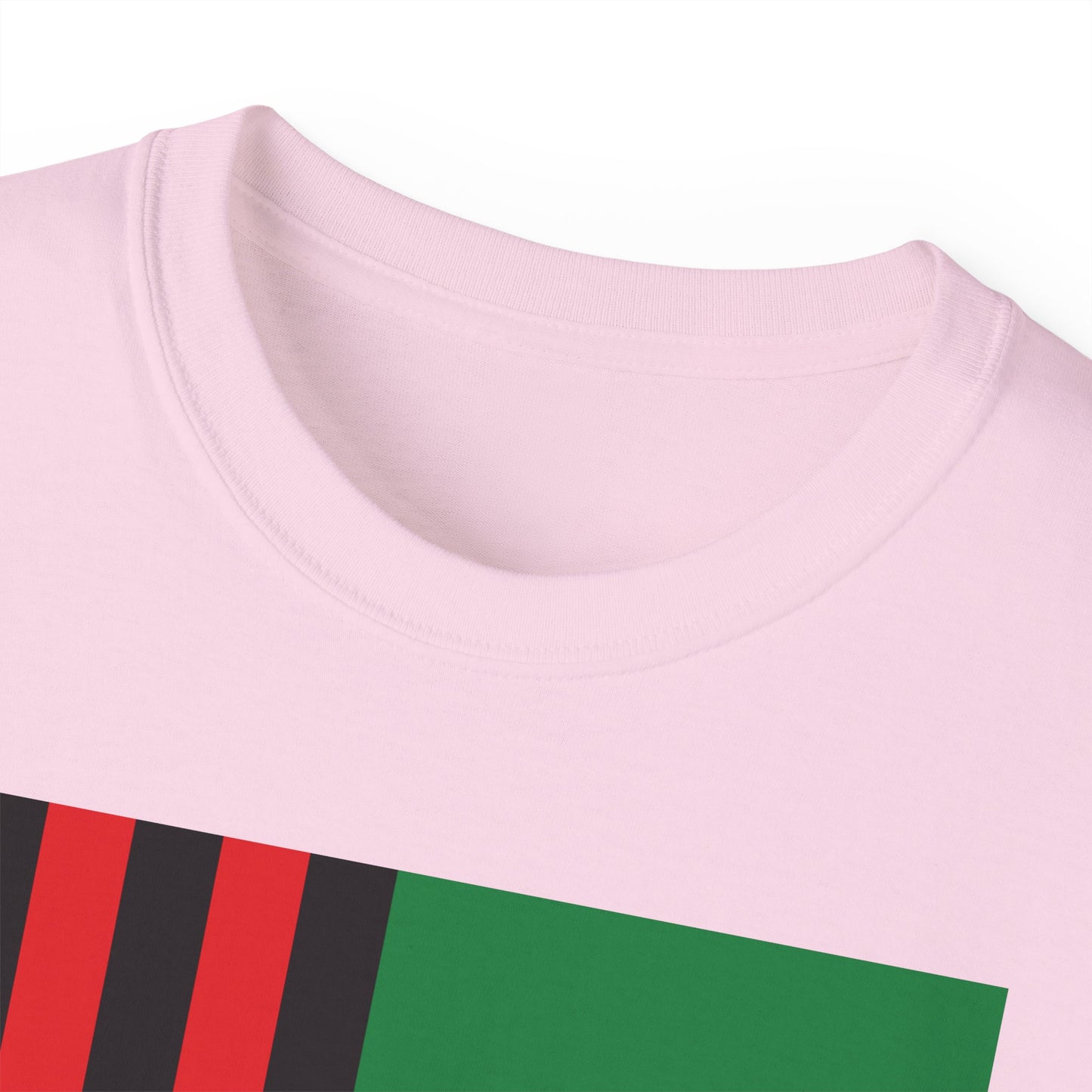 LongD® Logo Cotton Tee Juneteenth cropped vertical African-American flag negative text