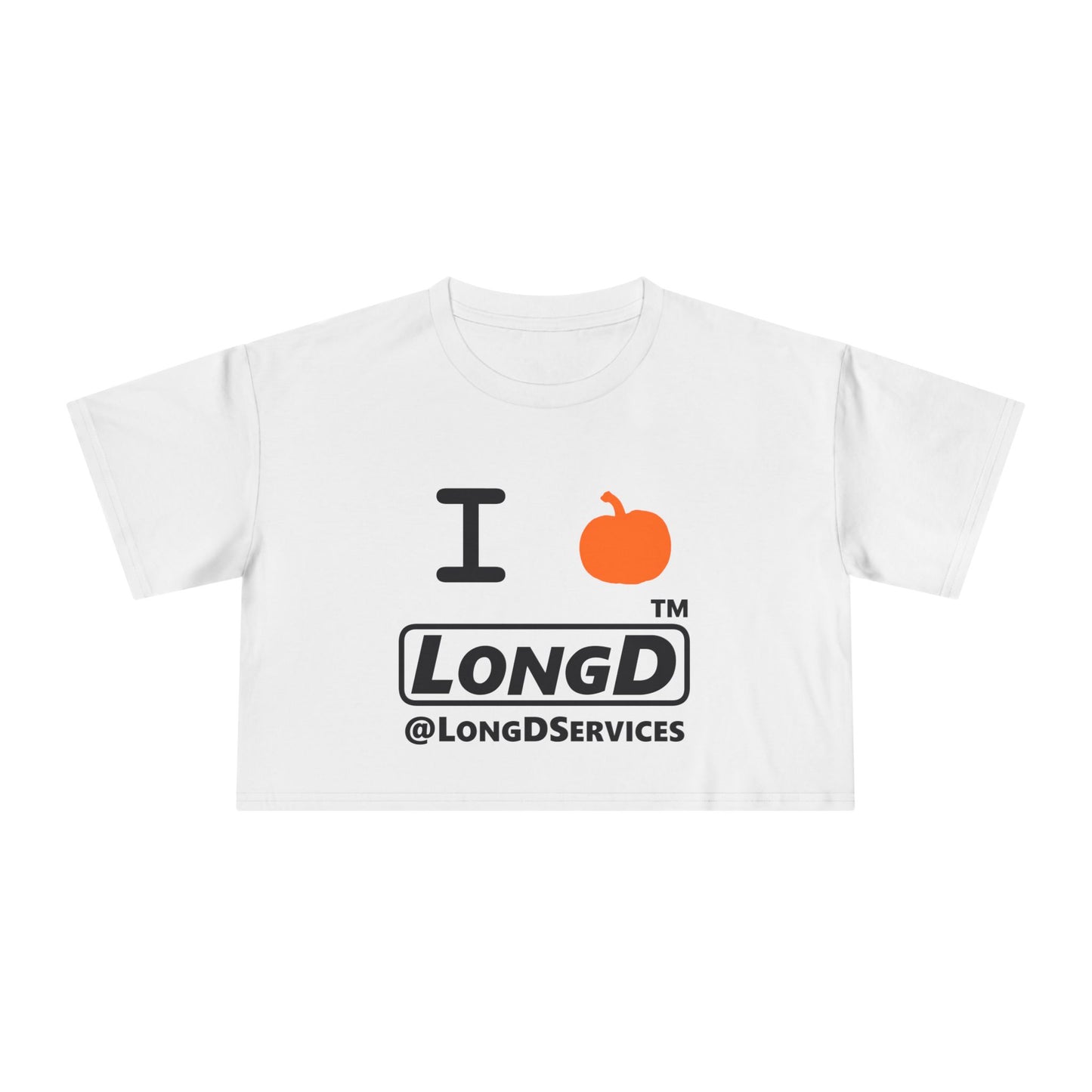 I Pumpkin LongD Logo Crop Tee black basic tag logo