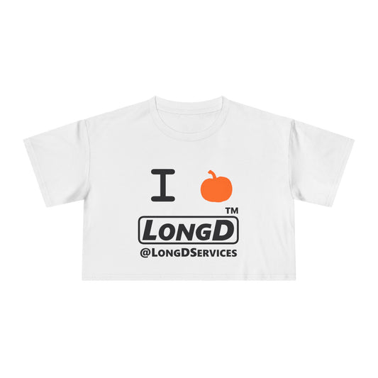I Pumpkin LongD Logo Crop Tee black basic tag logo
