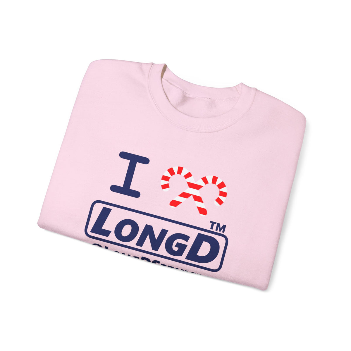 I candy cane LongD Tag positive official basic navy front-back logo crewneck sweatshirt