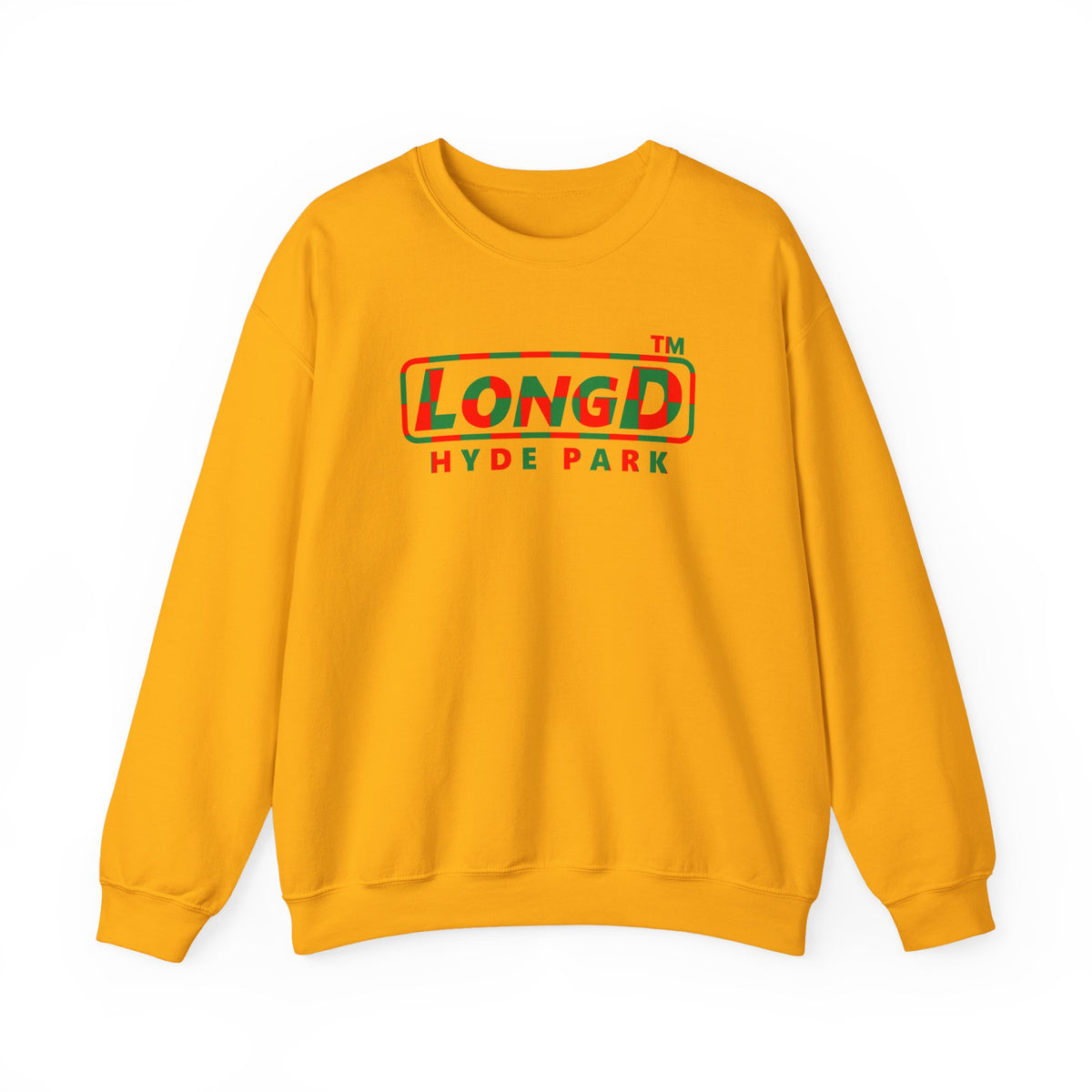 LongD Hyde Park positive checkered logo (Xmas colors) crewneck sweatshirt