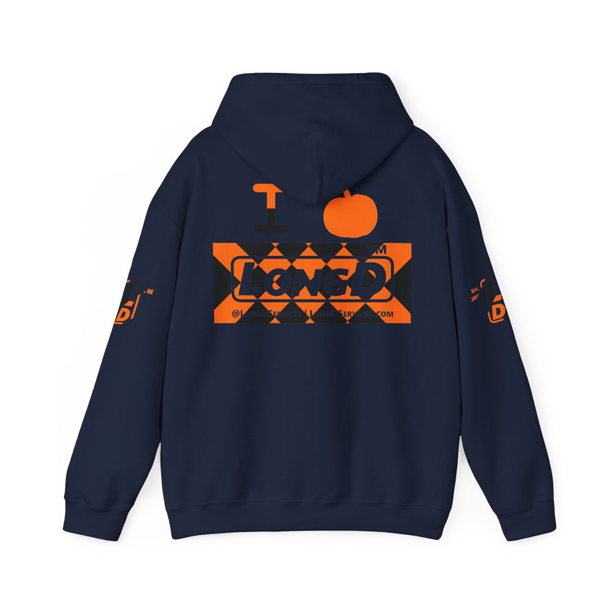 I pumpkin LongD Tag-domain negative stylized argyle 4-print logo hoodie