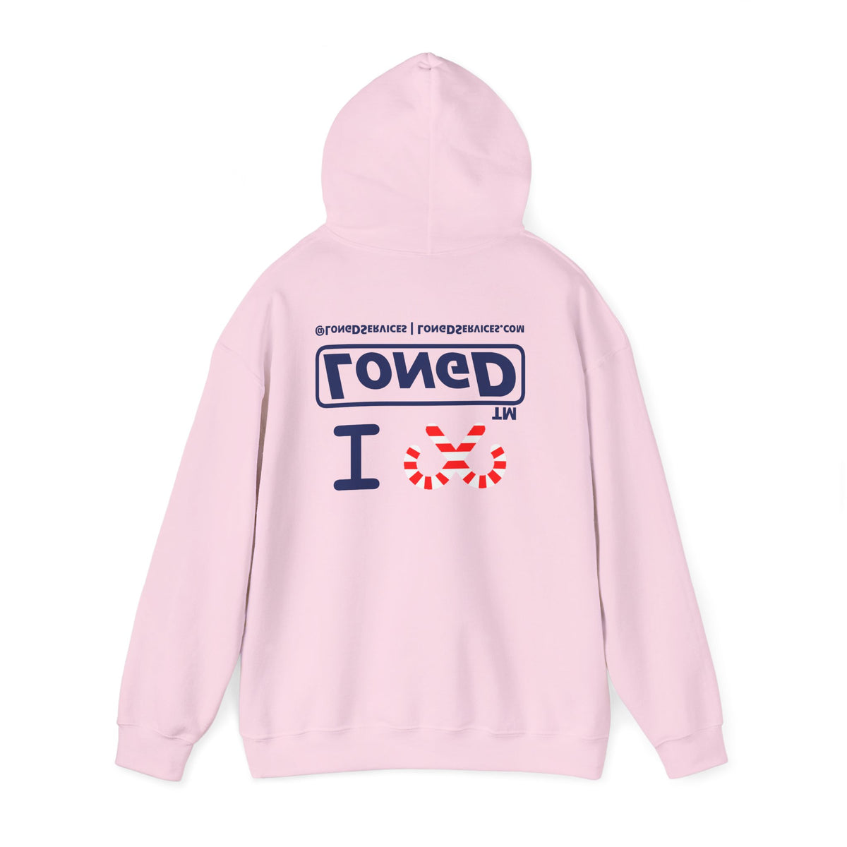 I candy cane LongD Tag-domain positive official basic navy front-back logo hoodie