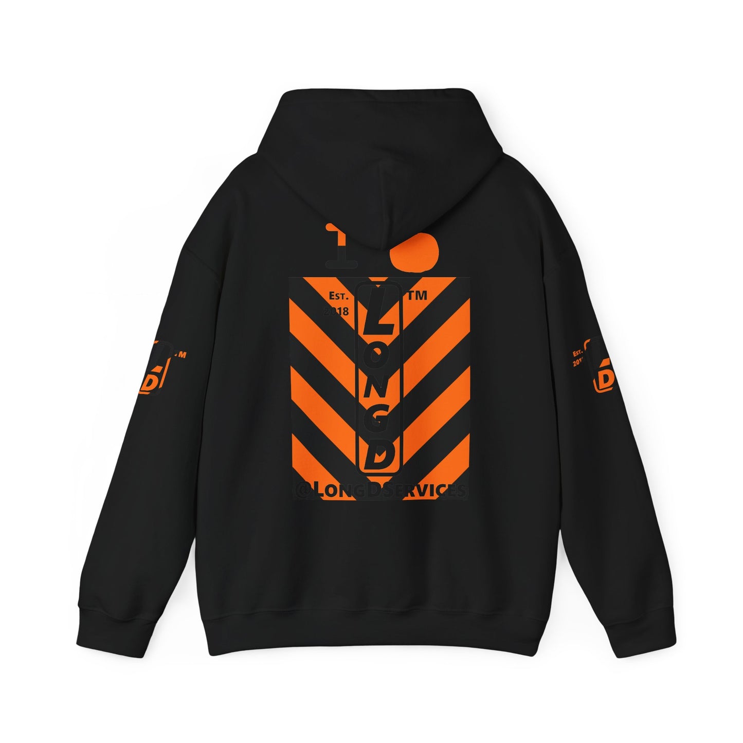 I pumpkin LongD Tag negative upright downward chevron 4-print logo hoodie