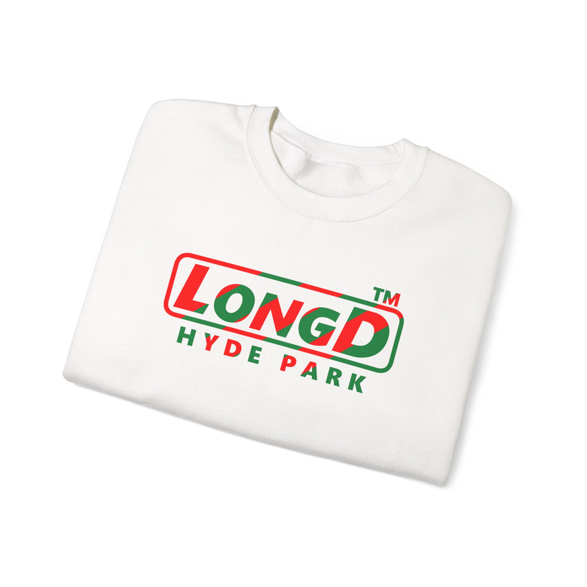 LongD Hyde Park positive pixel-weighted 6-striped logo (Xmas colors) crewneck sweatshirt
