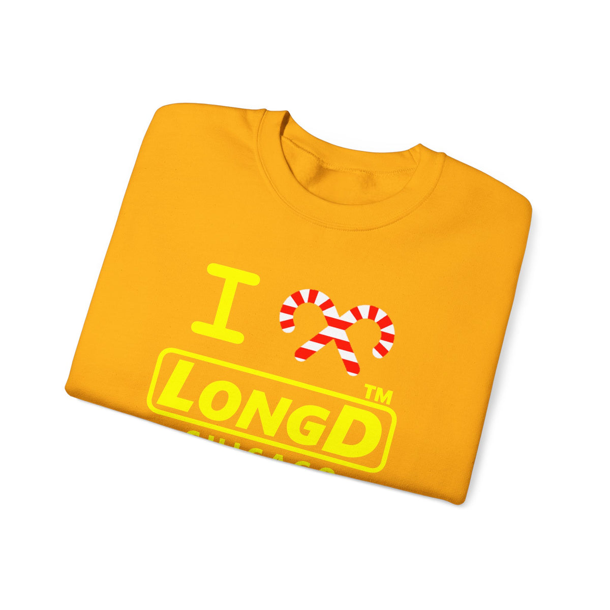 I candy cane LongD Chicago positive alternate basic yellow logo crewneck sweatshirt
