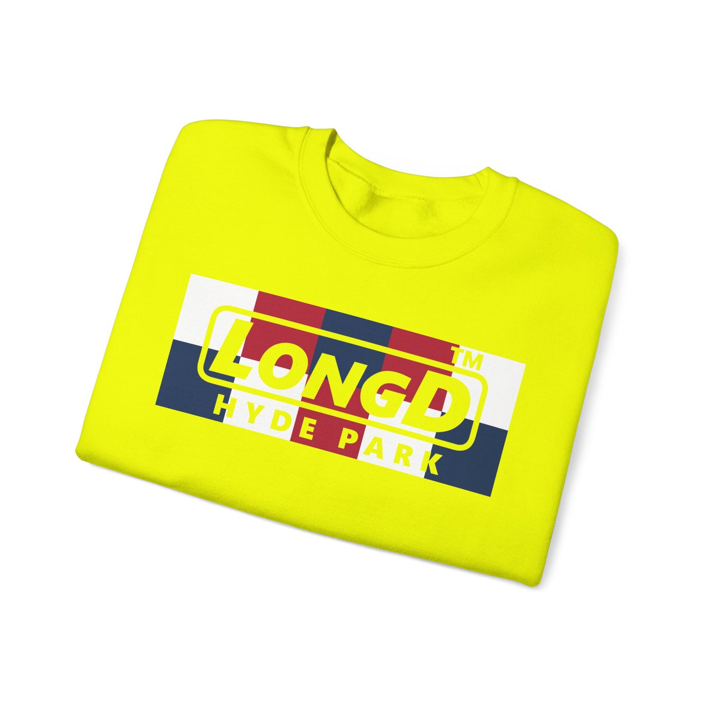 LongD negative 2x5 Hyde Park logo crewneck sweatshirt (patriotic colors)