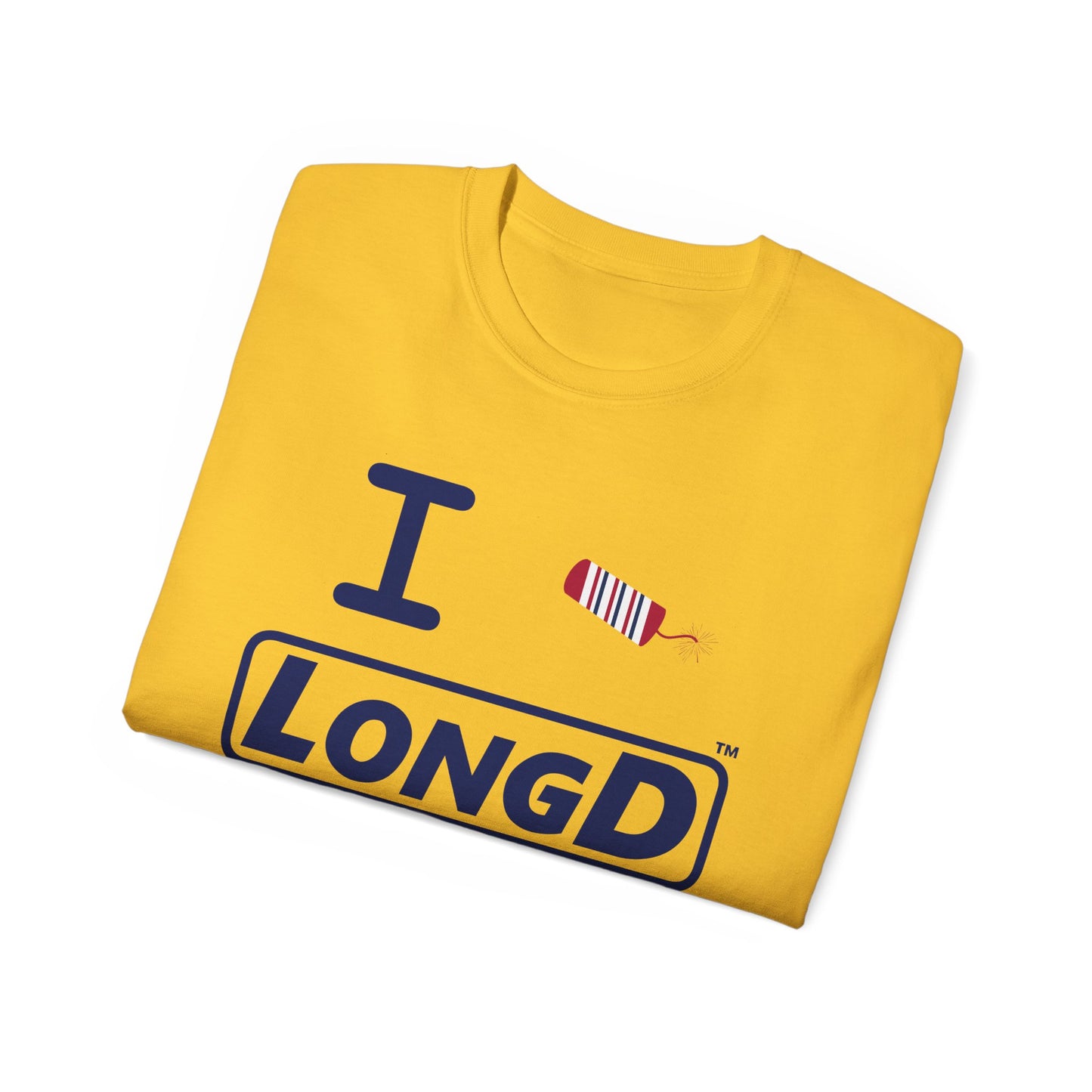 I Firecracker LongD® Official Logo Cotton Tee Red, White and Blue firecracker