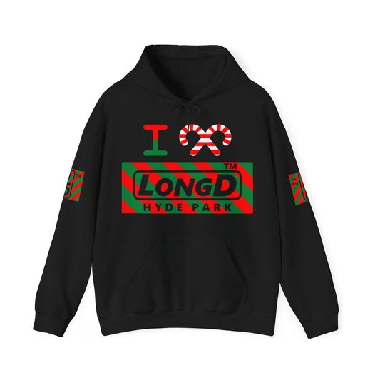 I candy cane LongD Hyde Park negative 12-striped 4-print logo hoodie