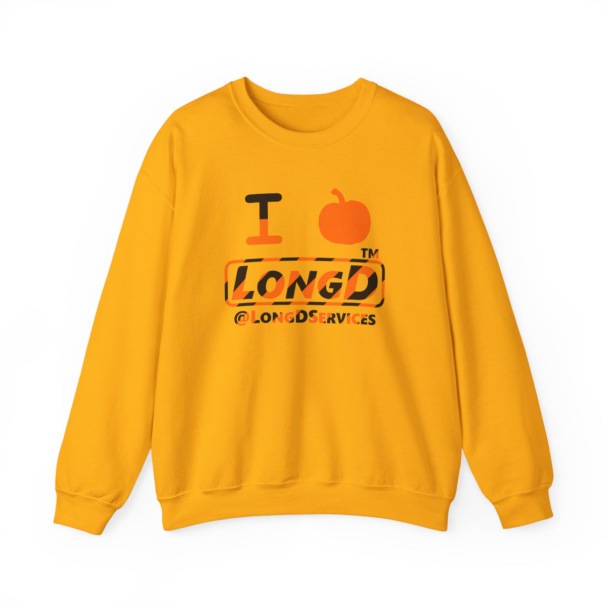 I pumpkin LongD Tag positive 12-striped logo crewneck sweatshirt