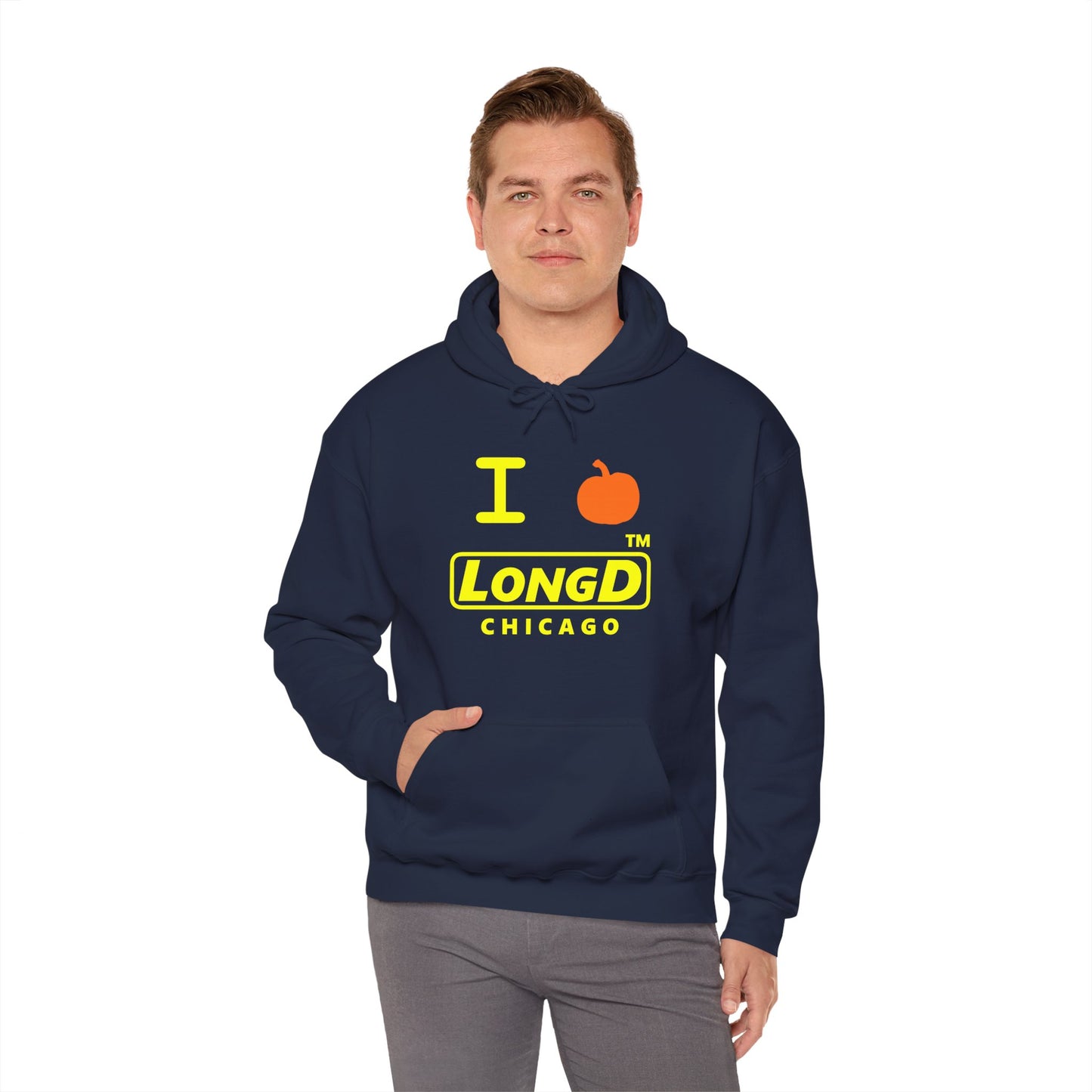 I Pumpkin LongD® Logo Hoodie yellow basic Chicago logo